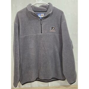 Vintage Starter NHL Philadelphia Flyers 1/4 Zip Gray Pullover Fleece Medium